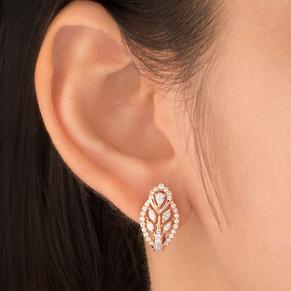 18K Rose Gold Diamond Earrings - 0.84ct VVS-EF