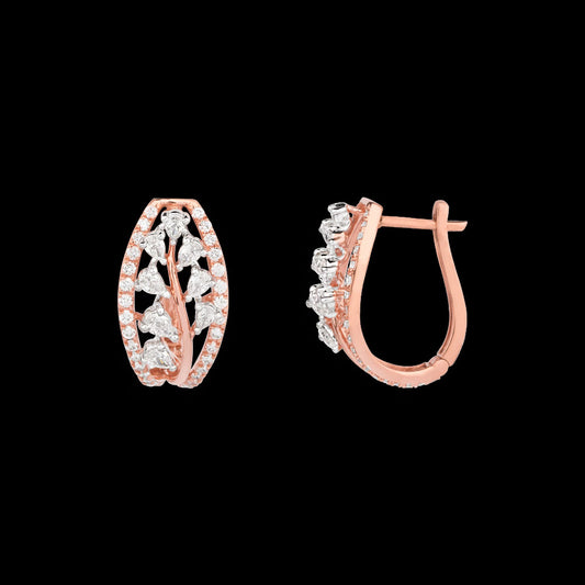 18K Rose Gold Diamond Earrings - 1.07ct VVS-EF