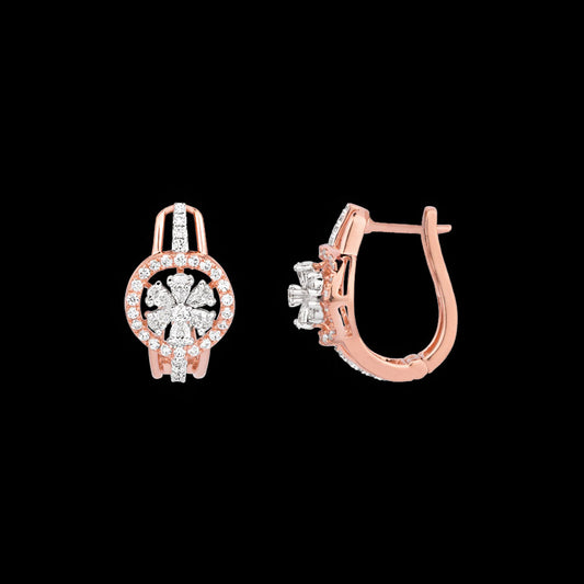 18K Rose Gold Diamond Earrings - 0.82ct VVS-EF