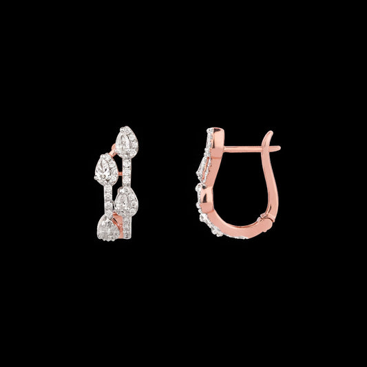 18K Rose Gold Diamond Earrings - 0.66ct VVS-EF