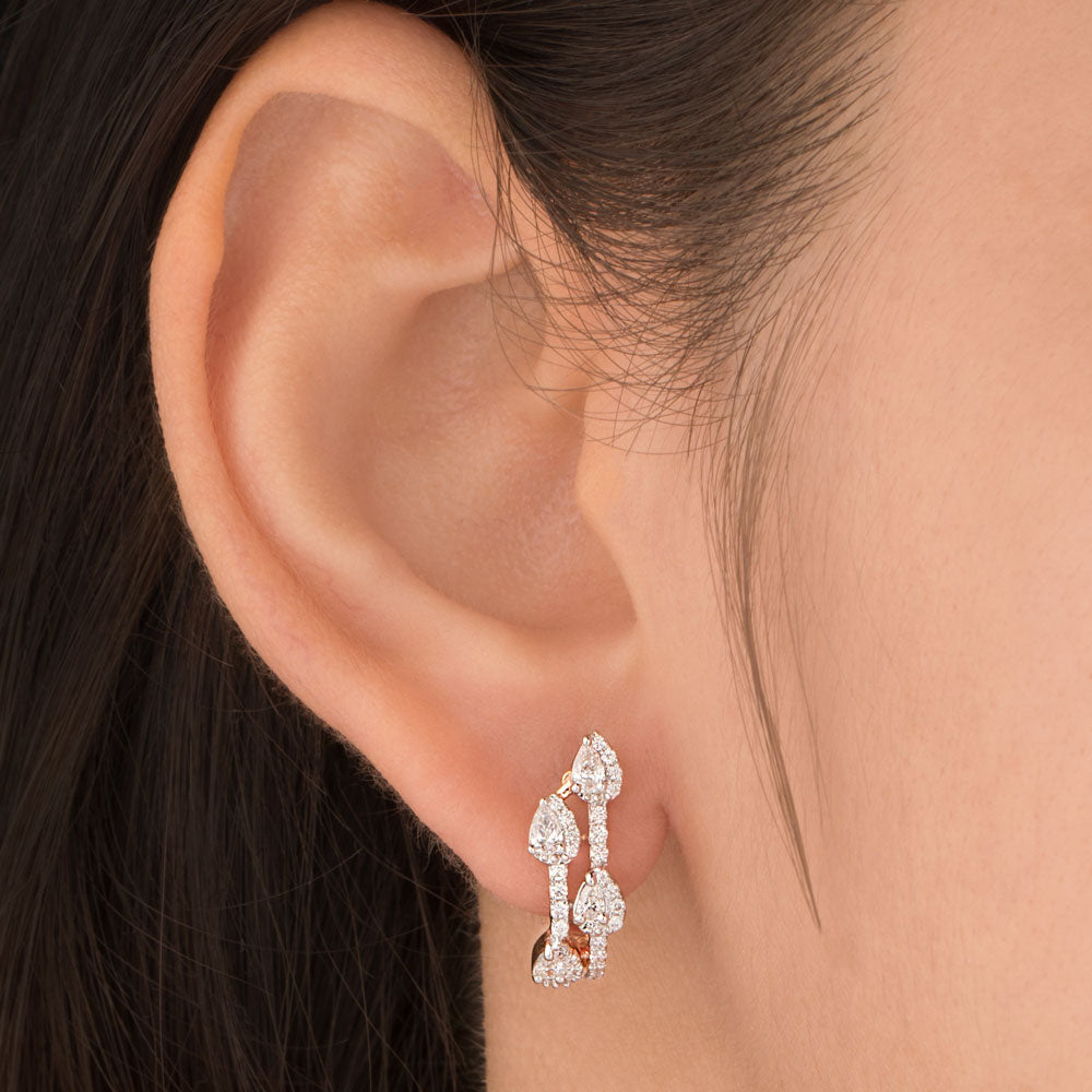 18K Rose Gold Diamond Earrings - 0.66ct VVS-EF