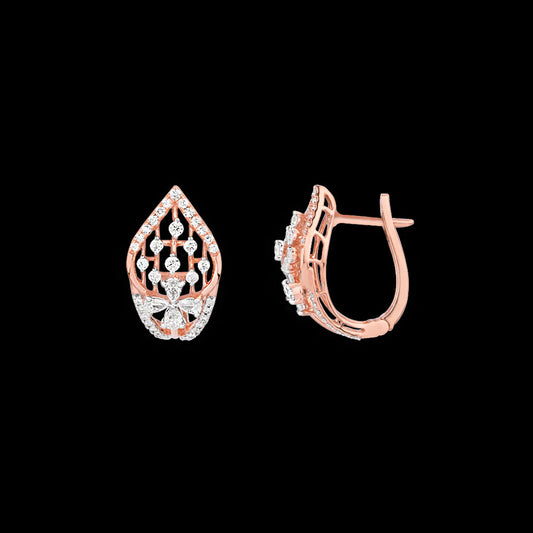 18K Rose Gold Diamond Earrings - 0.64ct VVS-EF