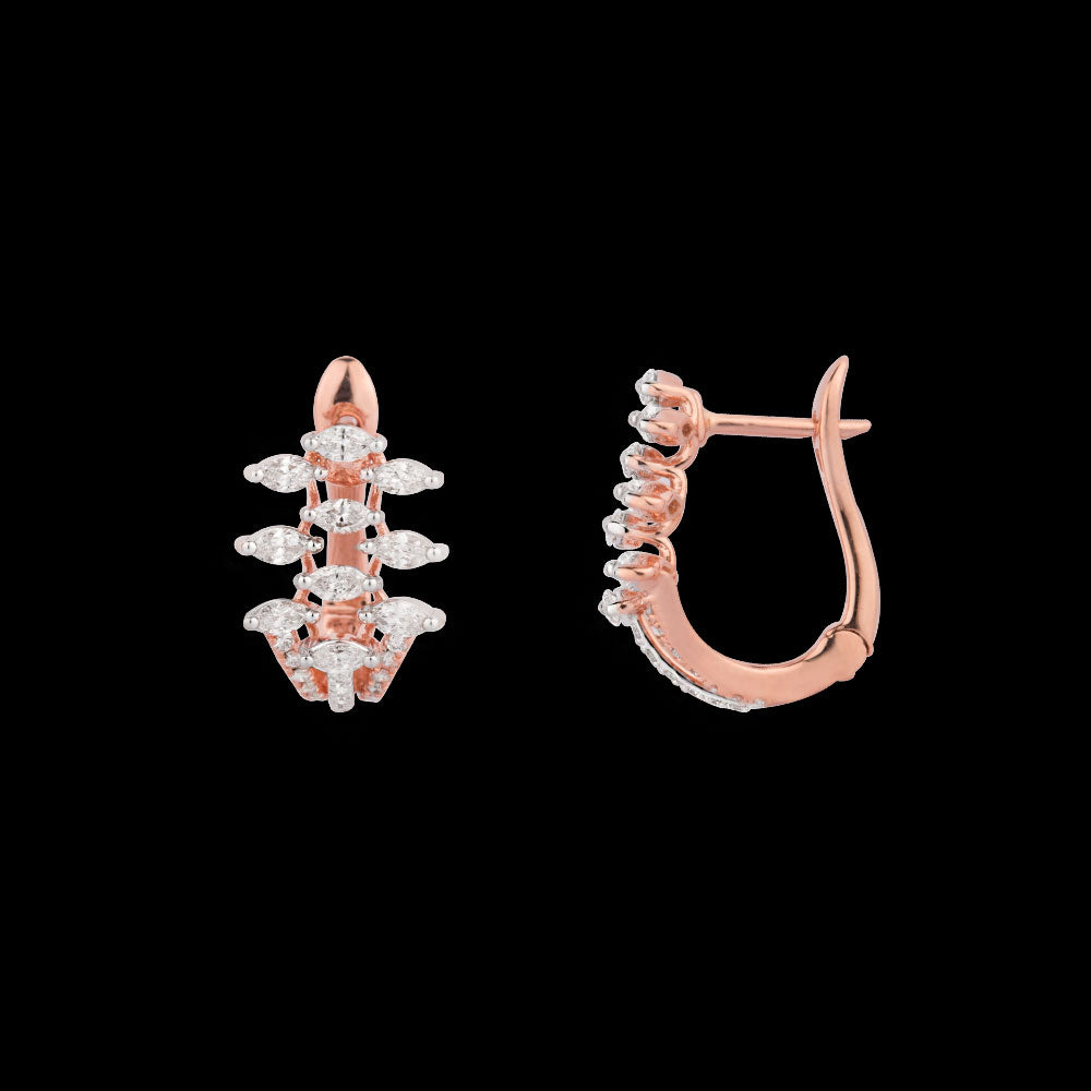 18K Rose Gold Diamond Earrings - 0.96ct VVS-EF