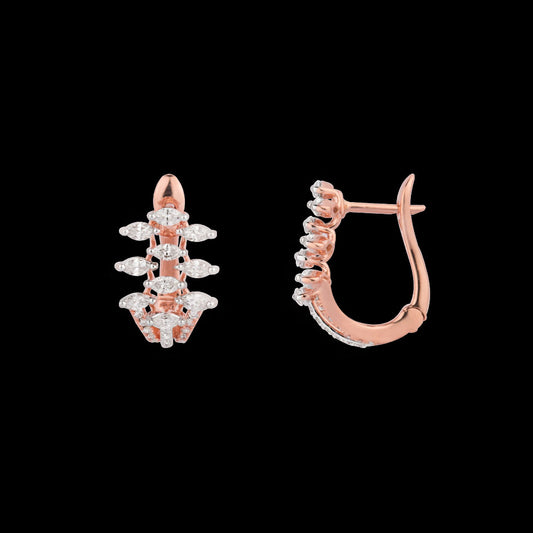 18K Rose Gold Diamond Earrings - 0.96ct VVS-EF