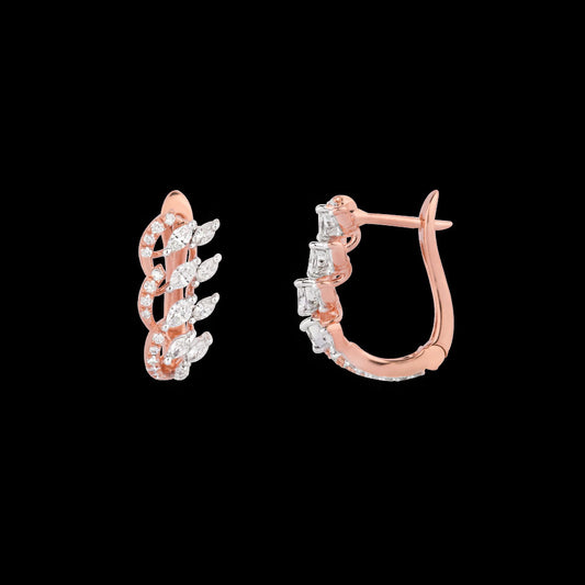 18K Rose Gold Diamond Earrings - 0.74ct VVS-EF