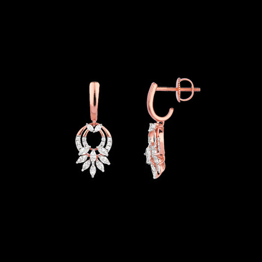 18K Rose Gold Diamond Earrings - 0.7ct VVS-EF