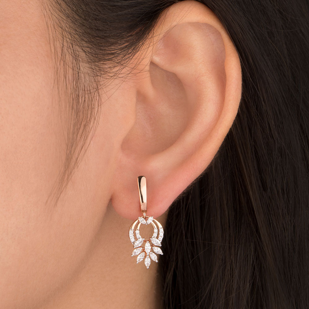 18K Rose Gold Diamond Earrings - 0.7ct VVS-EF