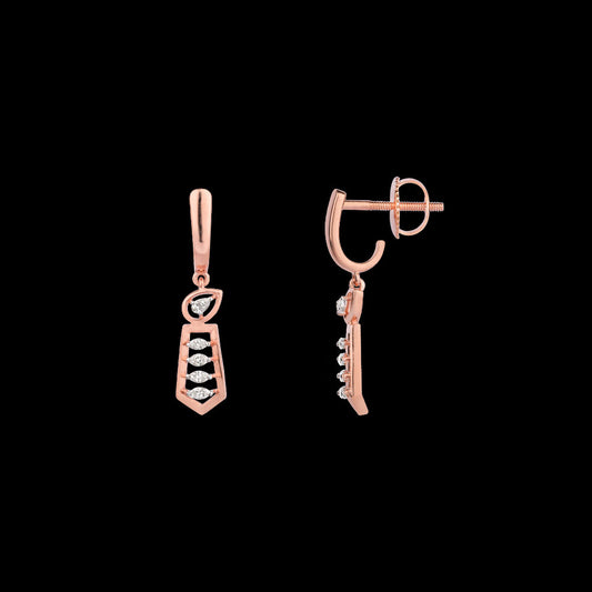 18K Rose Gold Diamond Earrings - 0.19ct VVS-EF