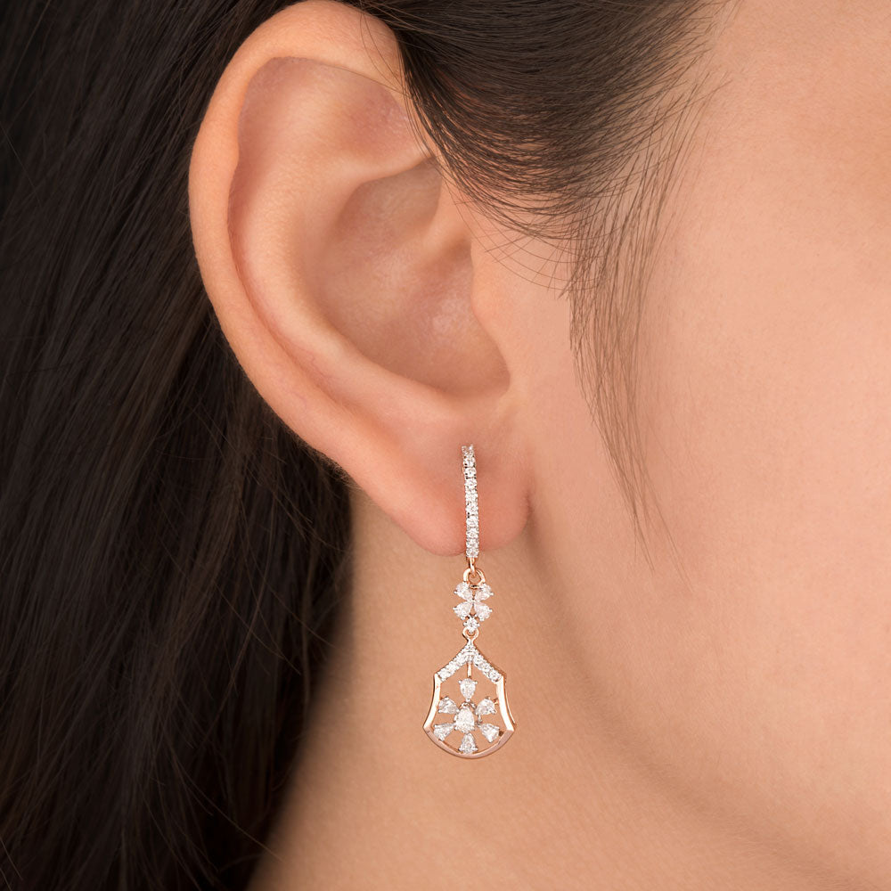 18K Rose Gold Diamond Earrings - 0.71ct VVS-EF