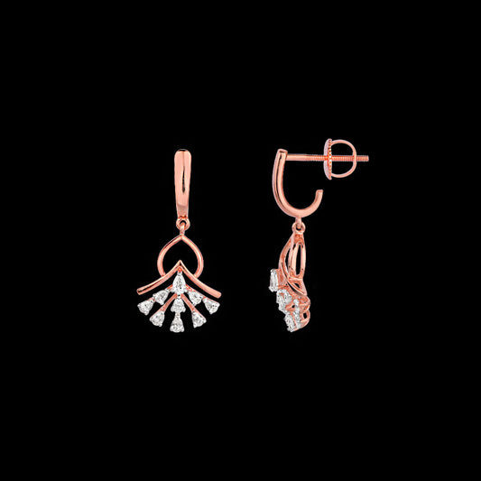 18K Rose Gold Diamond Earrings - 0.41ct VVS-EF