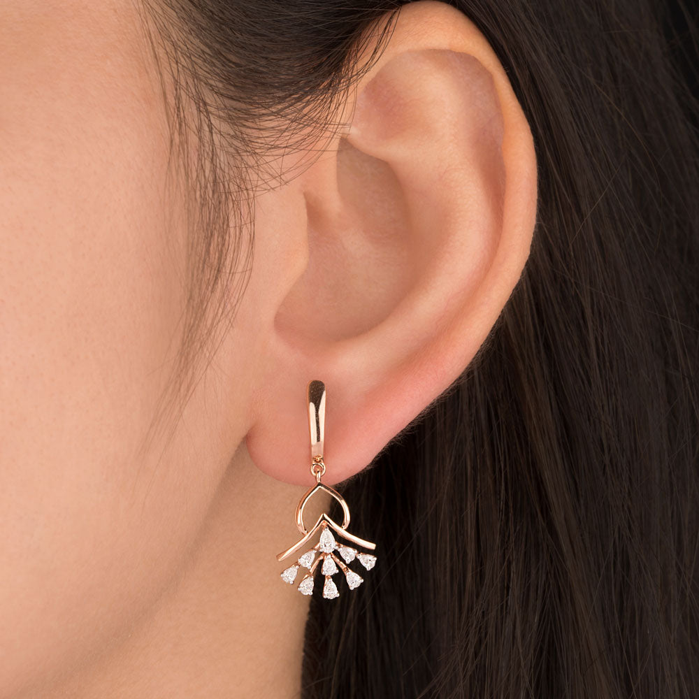 18K Rose Gold Diamond Earrings - 0.41ct VVS-EF