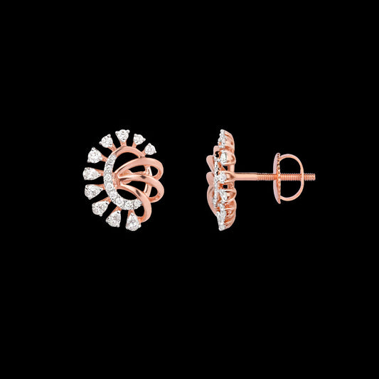 18K Rose Gold Diamond Earrings - 0.48ct VVS-EF