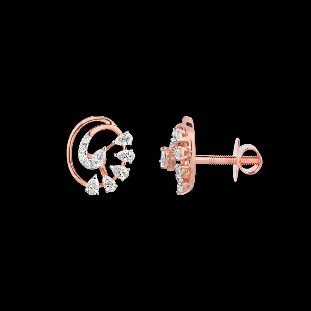 18K Rose Gold Diamond Earrings - 0.46ct VVS-EF
