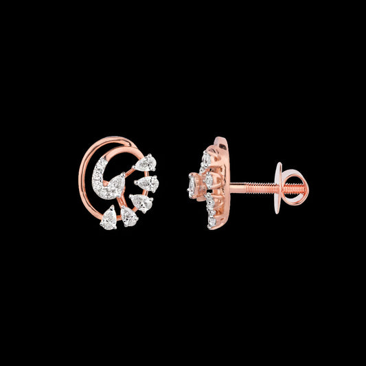 18K Rose Gold Diamond Earrings - 0.46ct VVS-EF