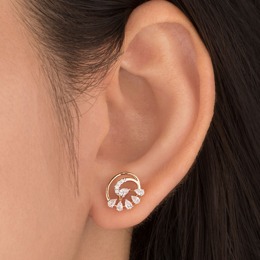 18K Rose Gold Diamond Earrings - 0.46ct VVS-EF