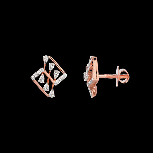 18K Rose Gold Diamond Earrings - 0.4ct VVS-EF
