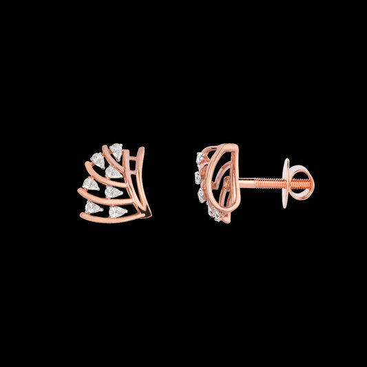18K Rose Gold Diamond Earrings - 0.26ct VVS-EF