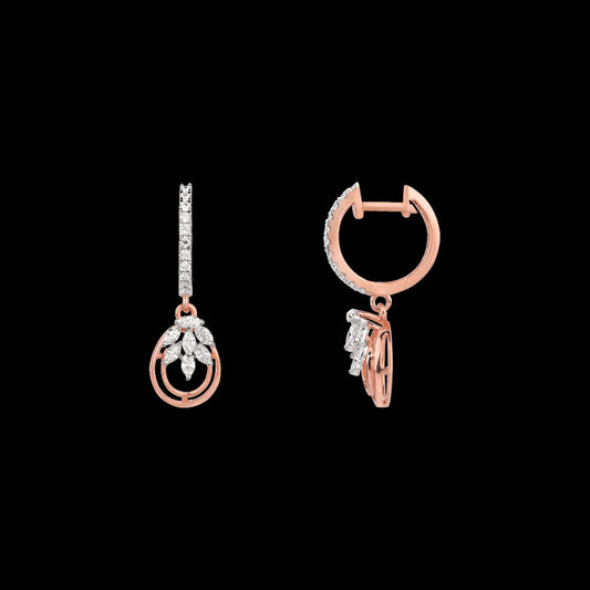 18K Rose Gold Diamond Earrings - 0.44ct VVS-EF