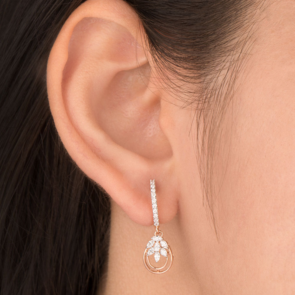 18K Rose Gold Diamond Earrings - 0.44ct VVS-EF
