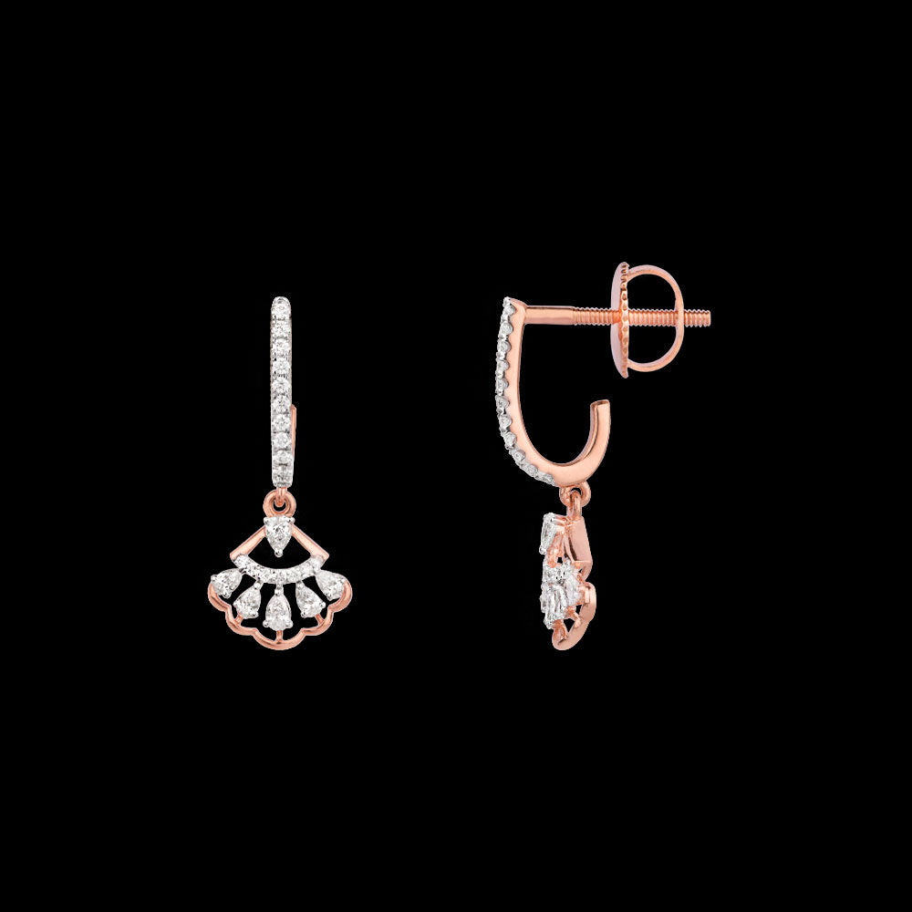 18K Rose Gold Diamond Earrings - 0.56ct VVS-EF