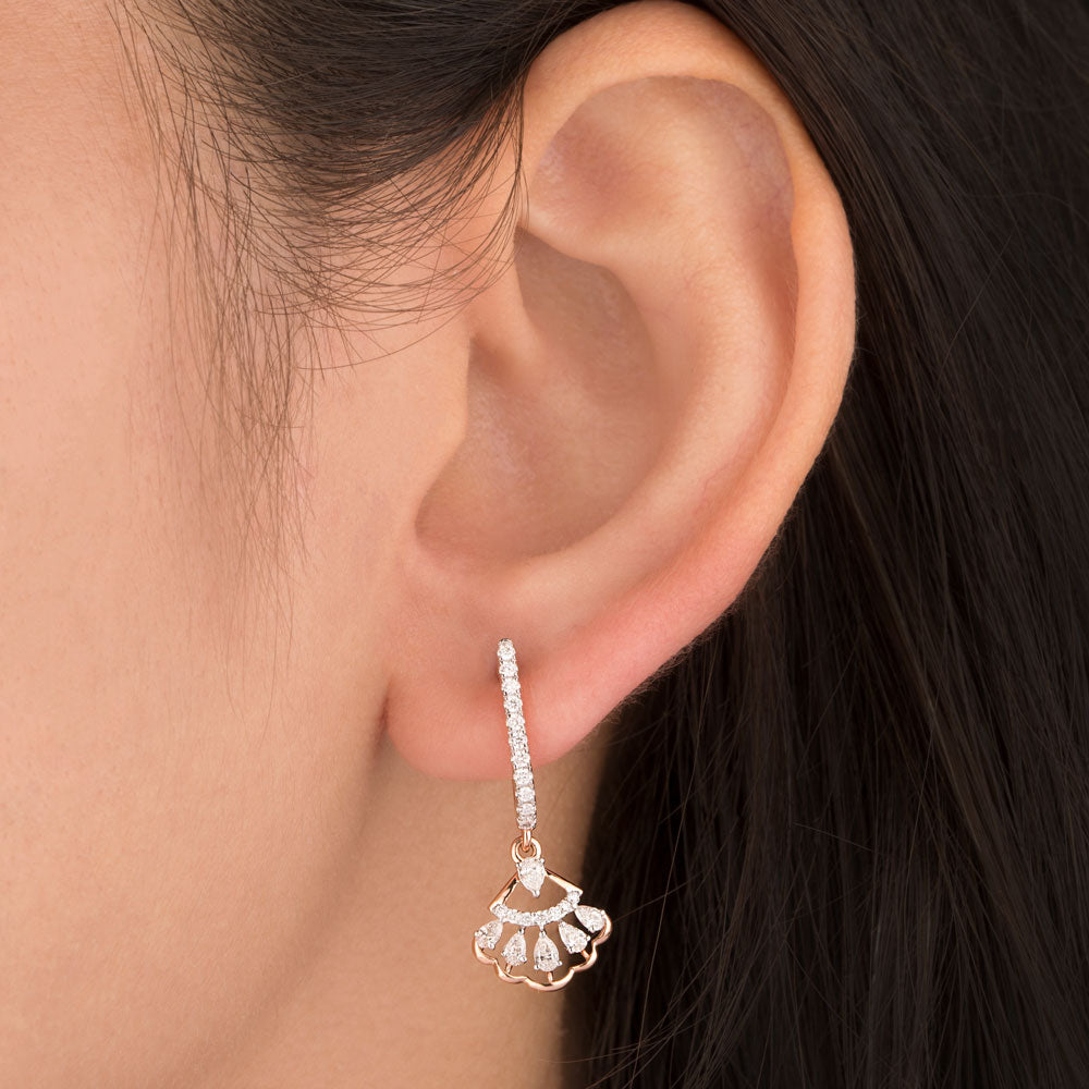 18K Rose Gold Diamond Earrings - 0.56ct VVS-EF