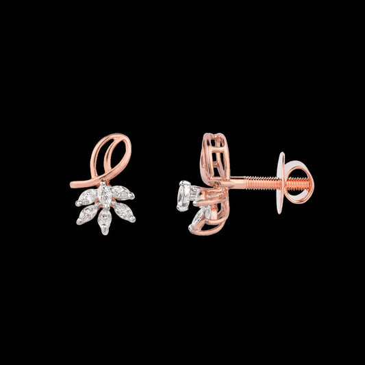 18K Rose Gold Diamond Earrings - 0.25ct VVS-EF