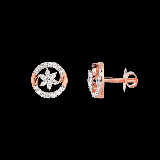 18K Rose Gold Diamond Earrings - 0.41ct VVS-EF
