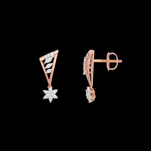 18K Rose Gold Diamond Earrings - 0.39ct VVS-EF
