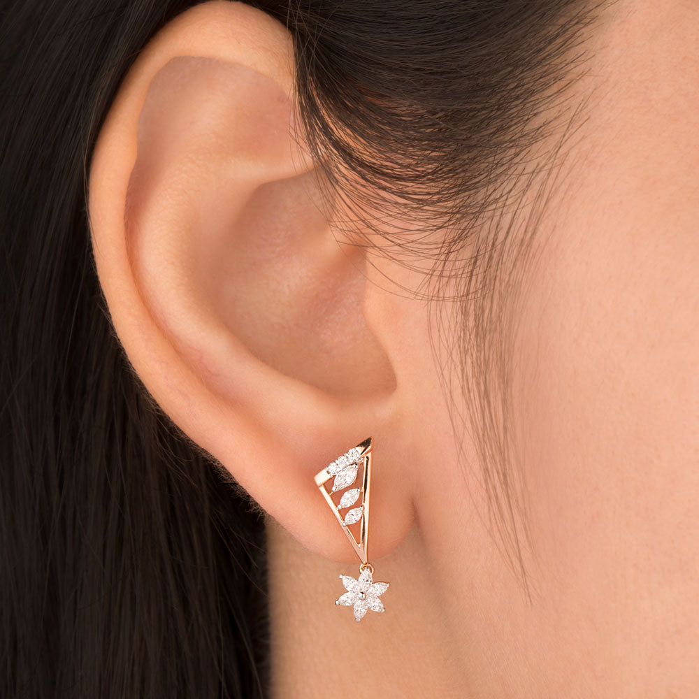 18K Rose Gold Diamond Earrings - 0.39ct VVS-EF