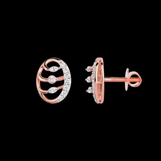 18K Rose Gold Diamond Earrings - 0.25ct VVS-EF