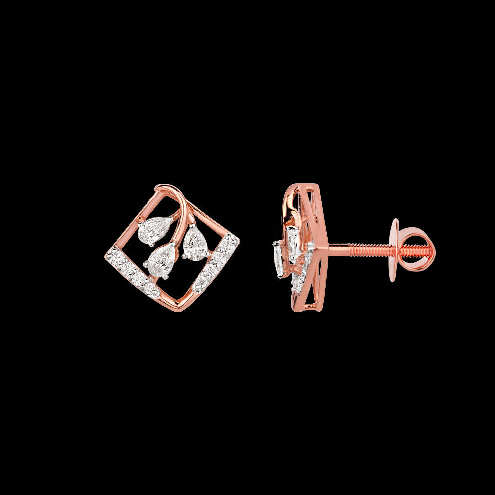 18K Rose Gold Diamond Earrings - 0.57ct VVS-EF