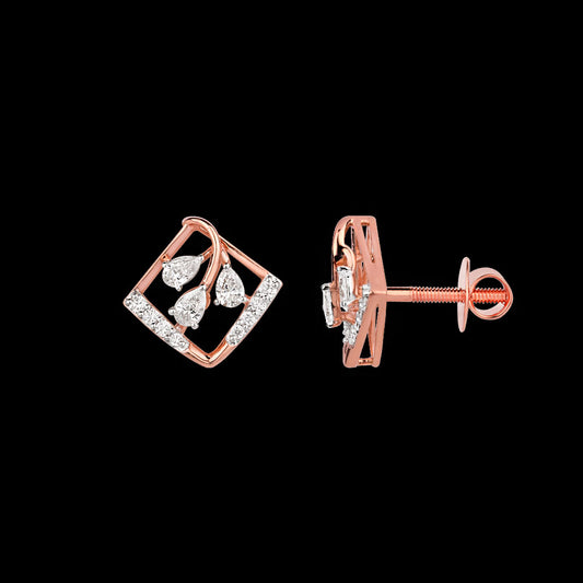 18K Rose Gold Diamond Earrings - 0.57ct VVS-EF