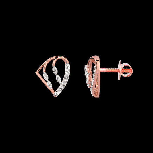 18K Rose Gold Diamond Earrings - 0.24ct VVS-EF
