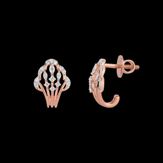 18K Rose Gold Diamond Earrings - 0.46ct VVS-EF
