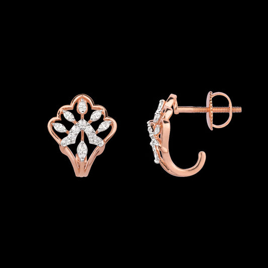 18K Rose Gold Diamond Earrings - 0.37ct VVS-EF