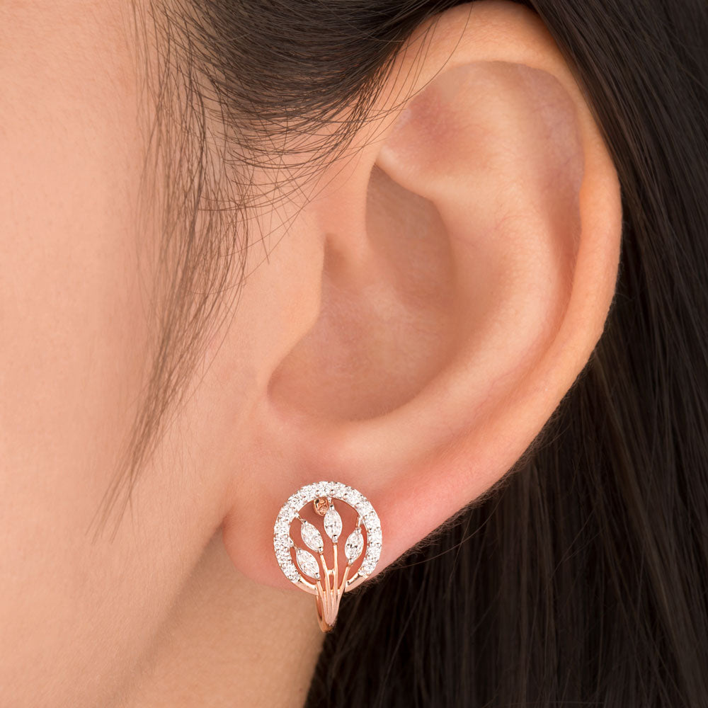 18K Rose Gold Diamond Earrings - 0.52ct VVS-EF