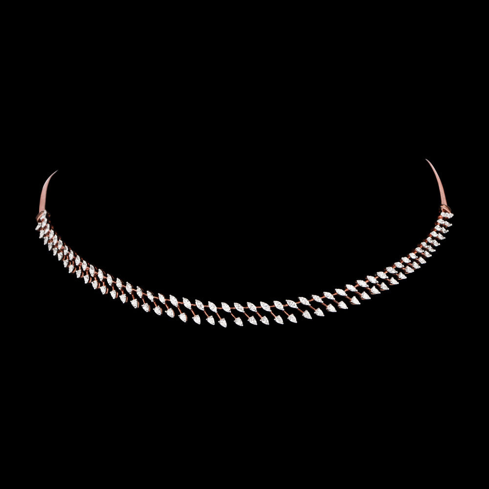 18K Rose Gold Diamond Necklace - 3.13ct VVS-EF