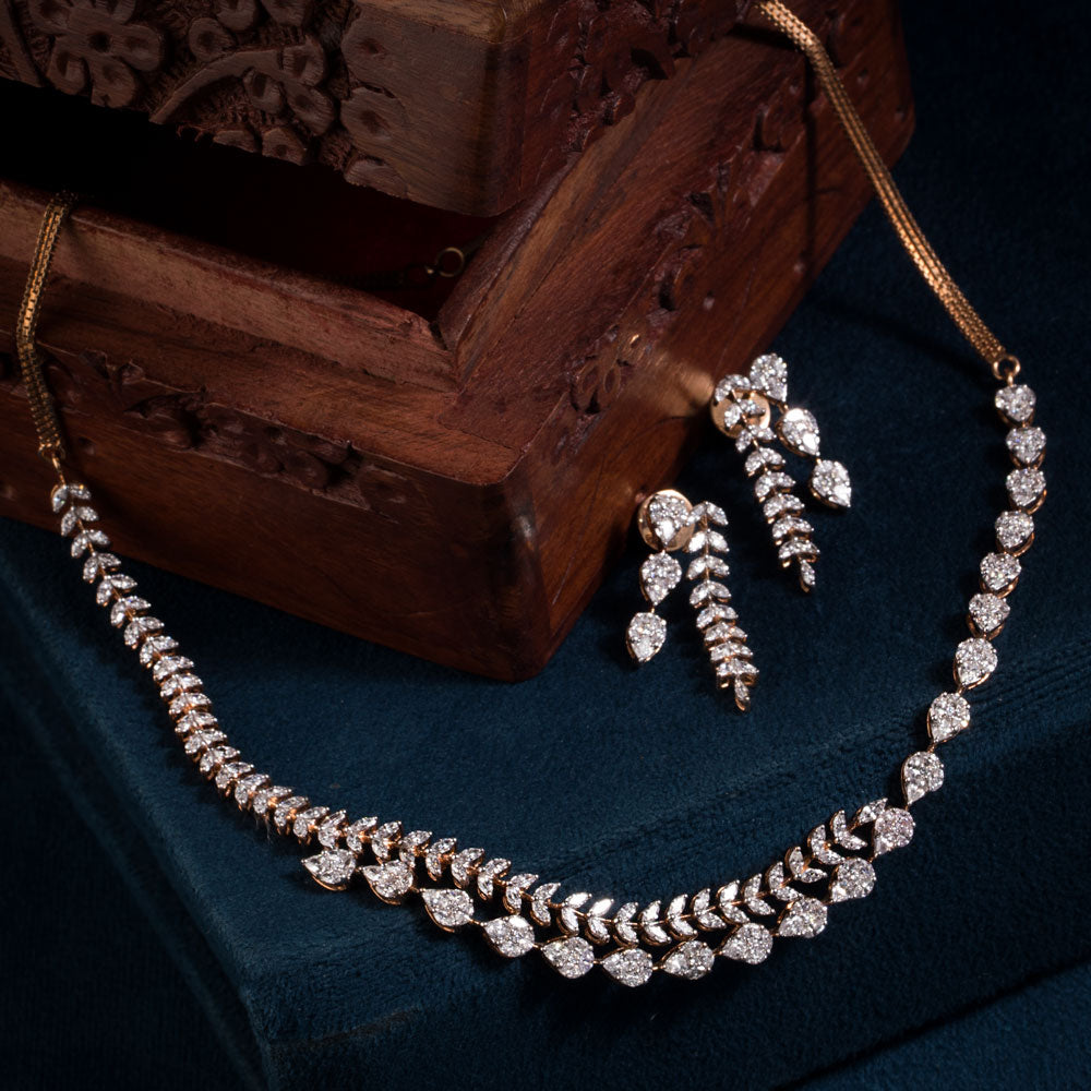18K Rose Gold Diamond Necklace - 4.88ct VVS-EF