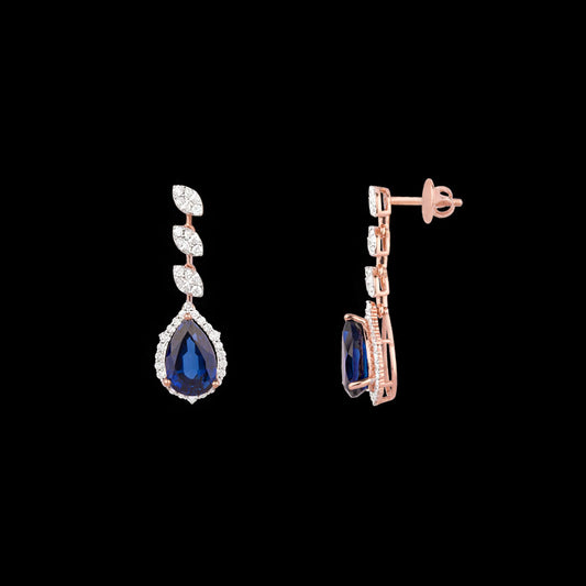 18K Rose Gold Diamond Jewellery - 0.956ct VVS-EF with Colour Stones