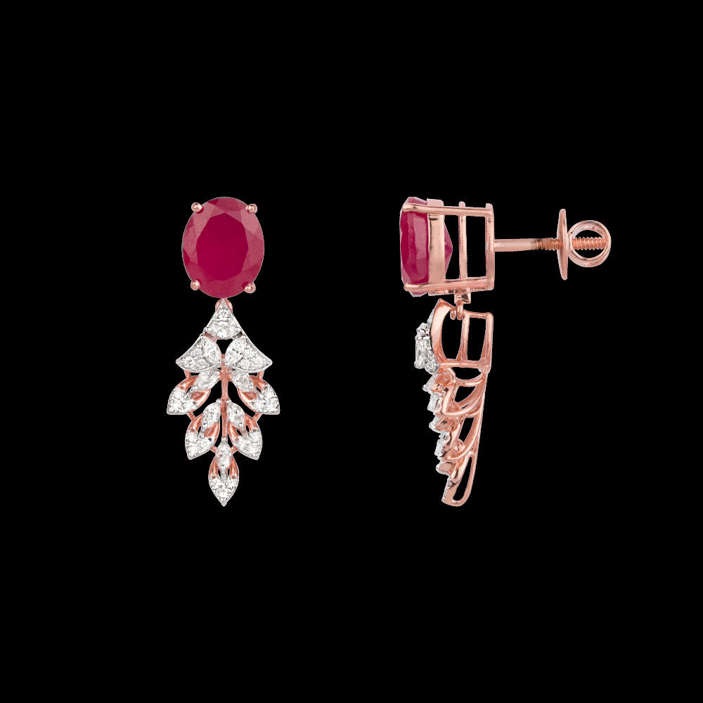 18K Rose Gold Diamond Jewellery - 0.84ct VVS-EF with Colour Stones