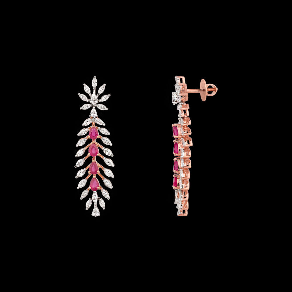 18K Rose Gold Diamond Jewellery - 2.14ct VVS-EF with Colour Stones