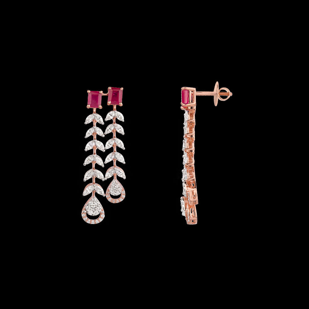 18K Rose Gold Diamond Jewellery - 2.36ct VVS-EF with Colour Stones