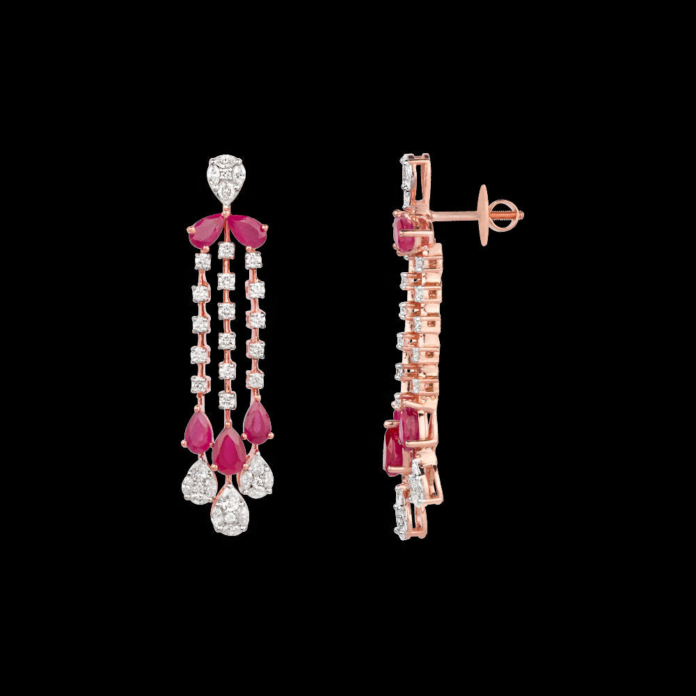 18K Rose Gold Diamond Jewellery - 1.65ct VVS-EF with Colour Stones