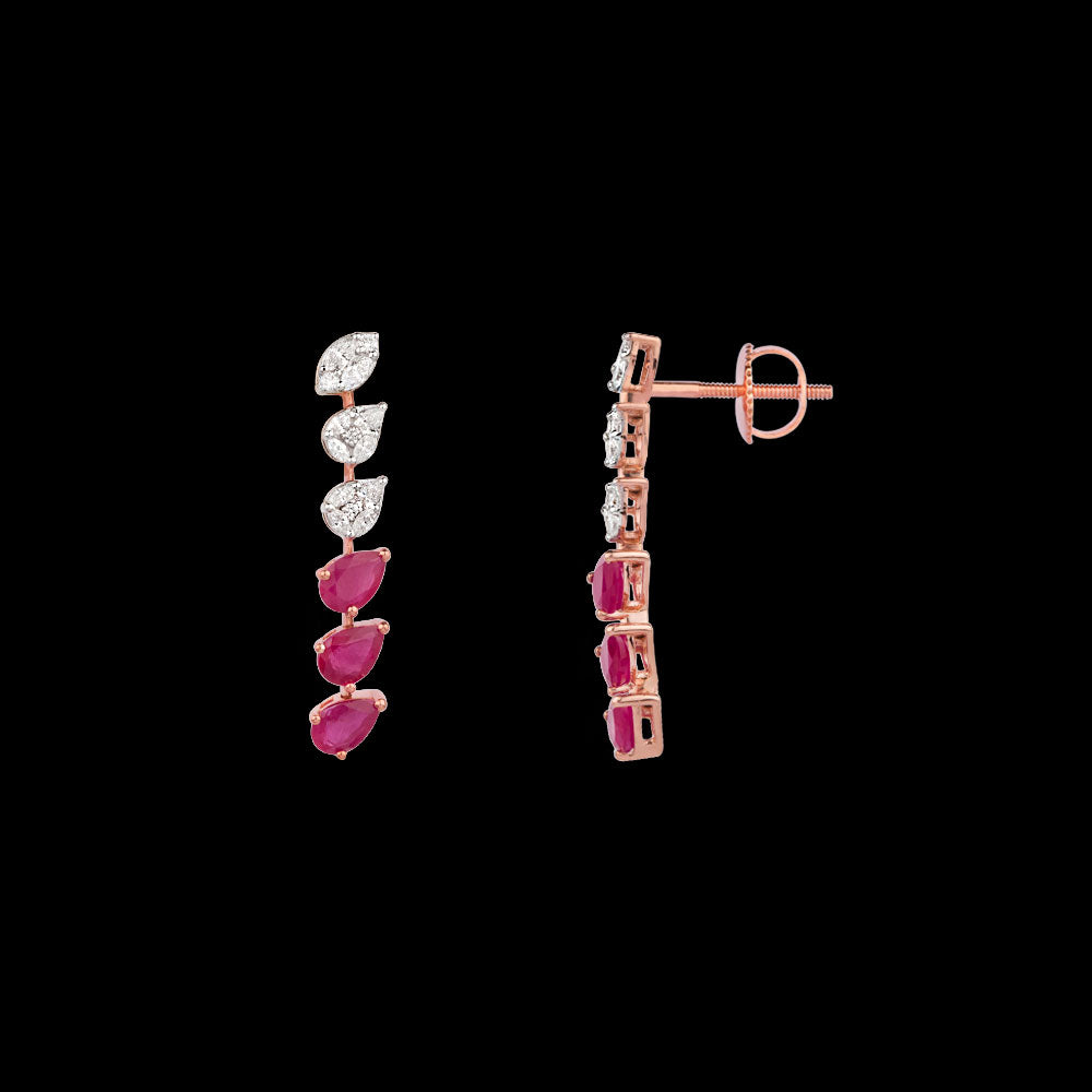 18K Rose Gold Diamond Jewellery - 0.69ct VVS-EF with Colour Stones