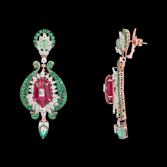 14K Rose Gold Diamond Jewellery - 11.133ct VS-SI-IJ with Colour Stones