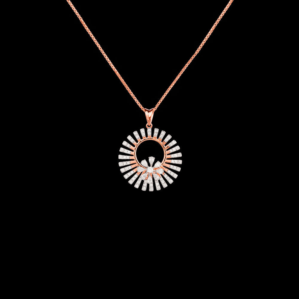 18K Rose Gold Diamond Pendant - 0.61ct VVS-EF