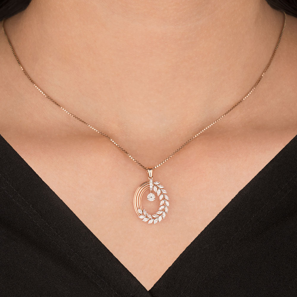 18K Rose Gold Diamond Pendant - 0.57ct VVS-EF