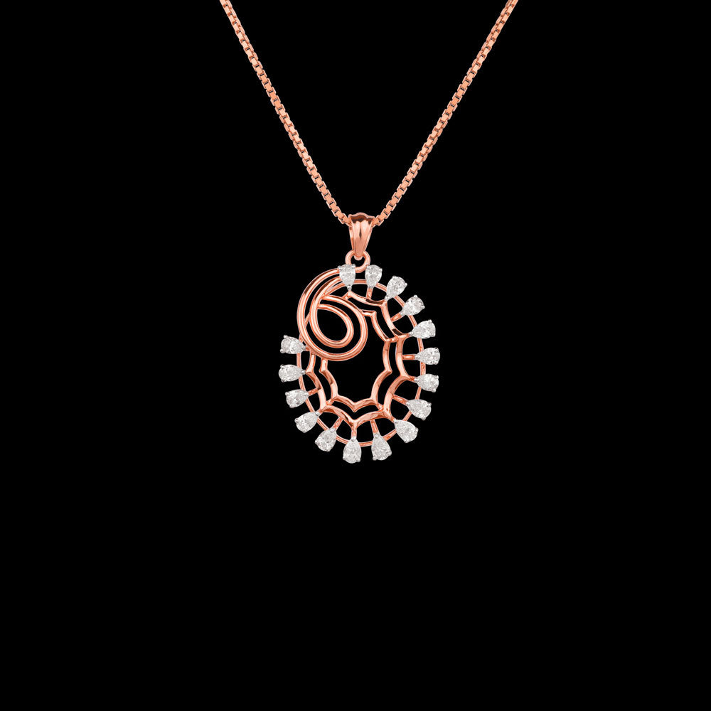 18K Rose Gold Diamond Pendant - 0.54ct VVS-EF