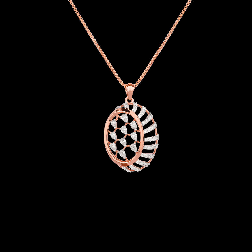 18K Rose Gold Diamond Pendant - 0.54ct VVS-EF