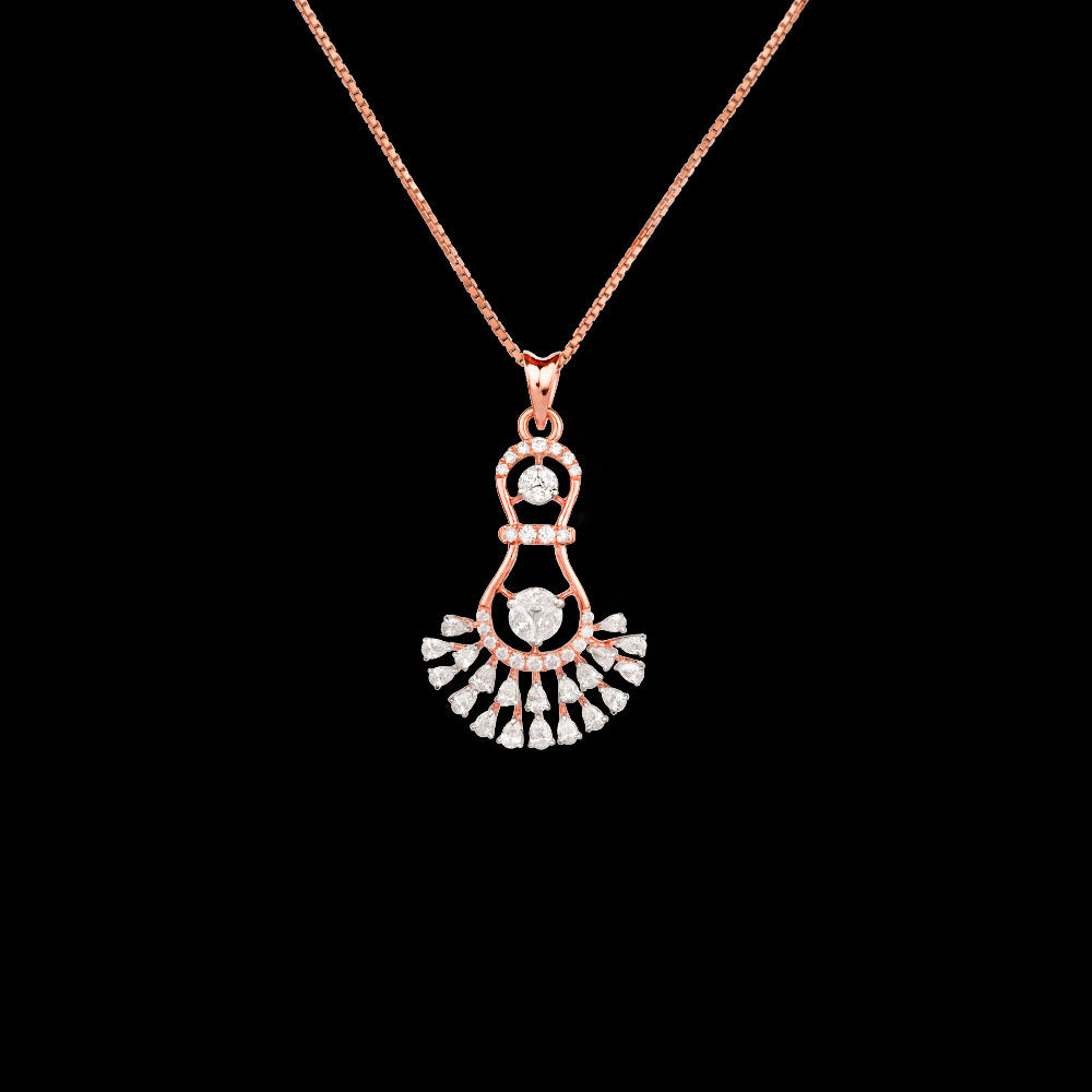 18K Rose Gold Diamond Pendant - 0.75ct VVS-EF